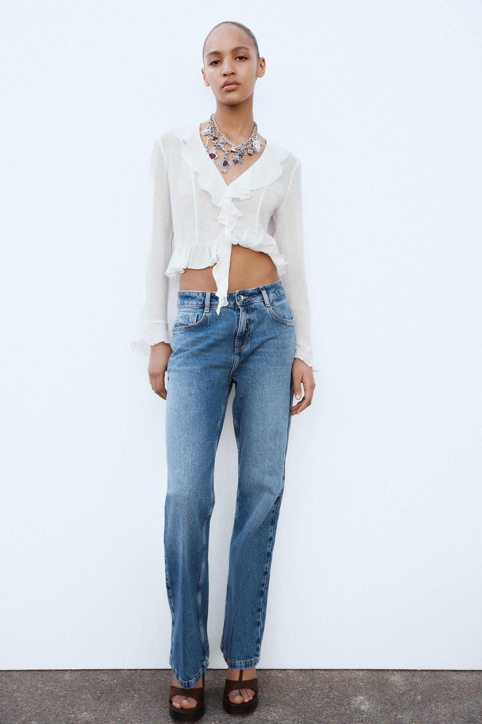 Jeans Z1975 Zara Jeans A Vita Alta High Rise Pantaloni Boot Cut