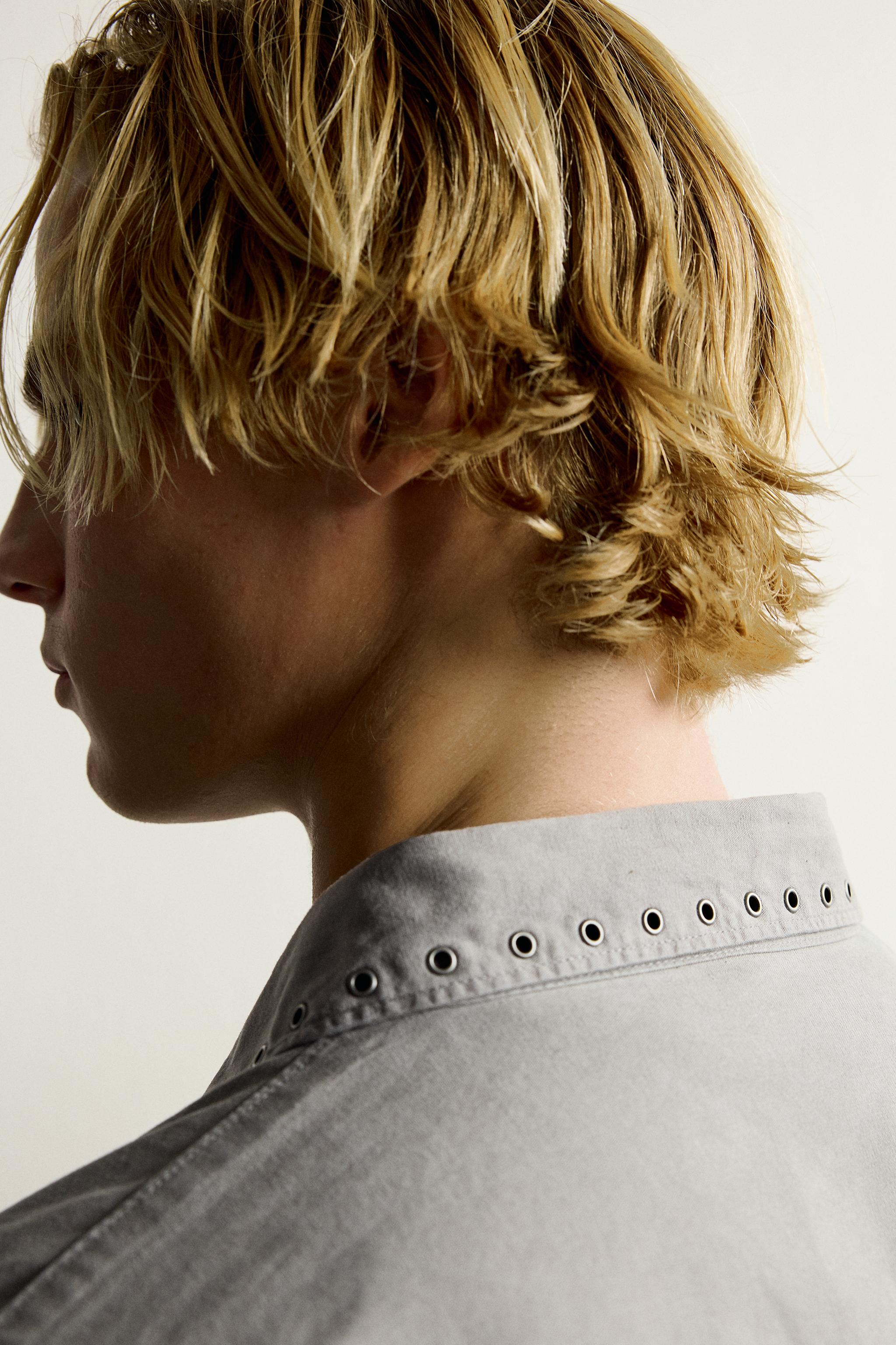 CHEMISE RELAXED FIT ŒILLETS MÉTALLIQUES