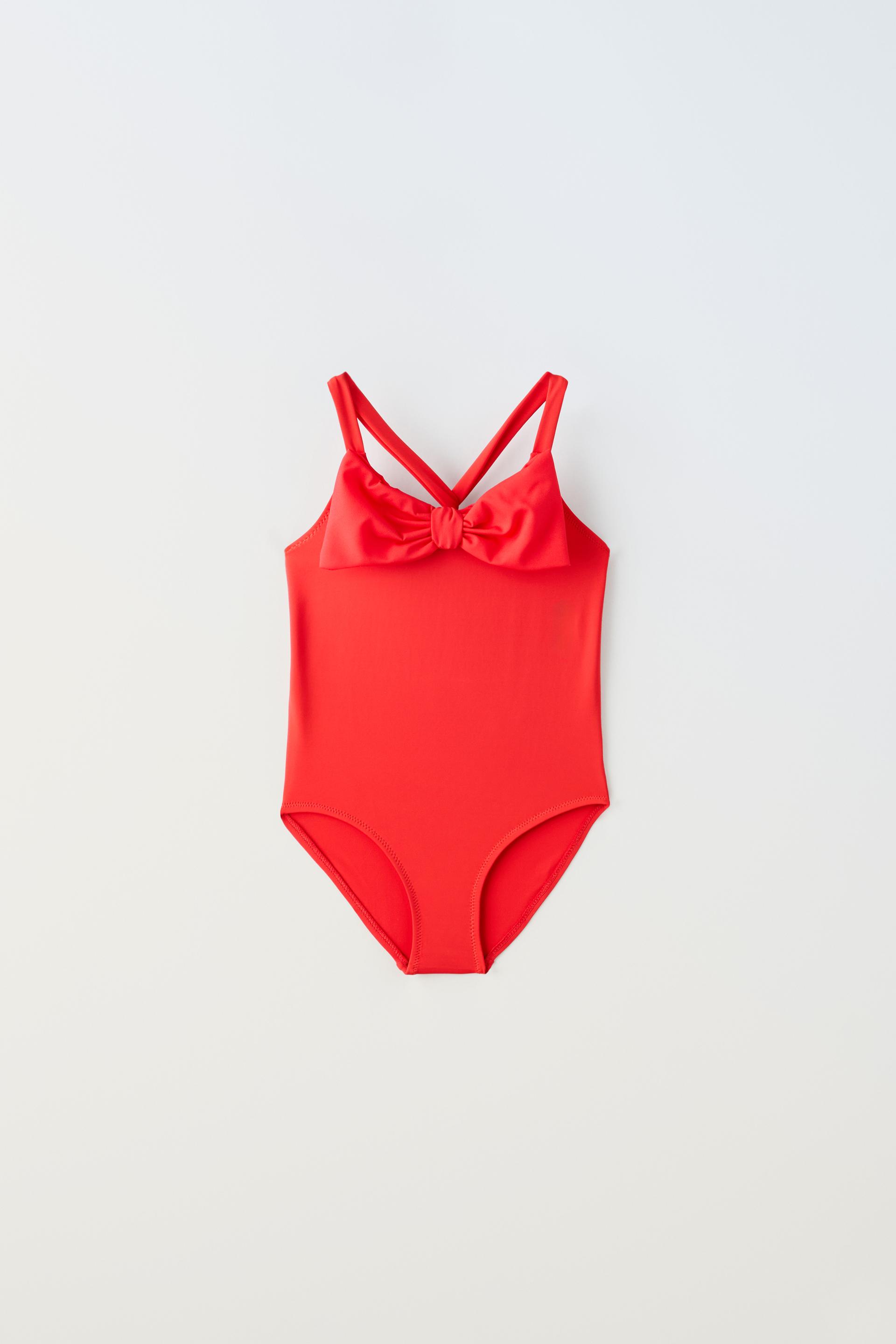 6-14 YEARS / BOW SWIMSUIT - Red