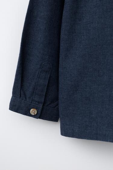SURCHEMISE À POCHES AVEC LIN - Indigo de Zara - Image 3