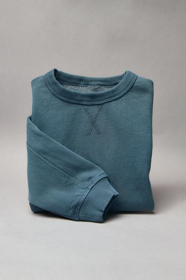Zara HIGH WEIGHT SWEATSHIRT - Faded blue