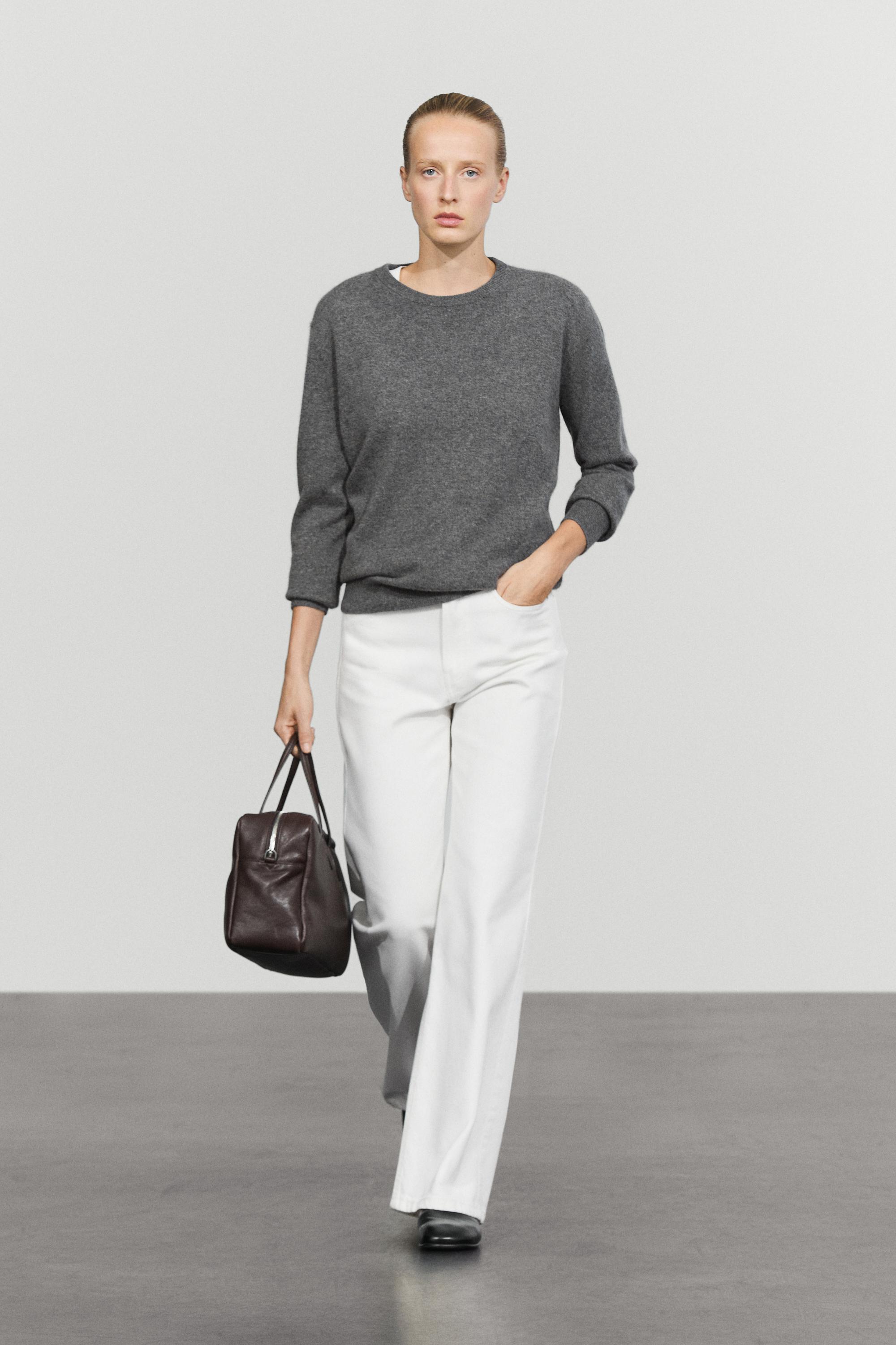 100% cashmere long sleeve sweater