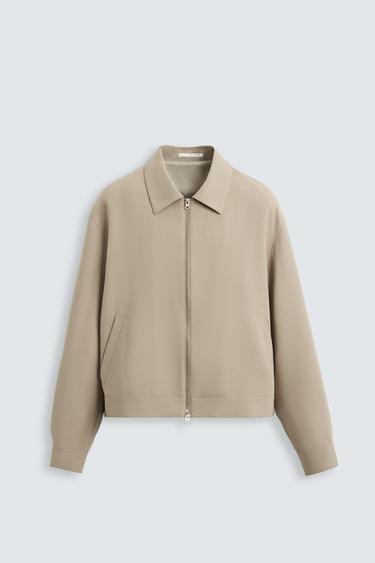 JAQUETA REGULAR FIT COM ZÍPER - Areia da Zara