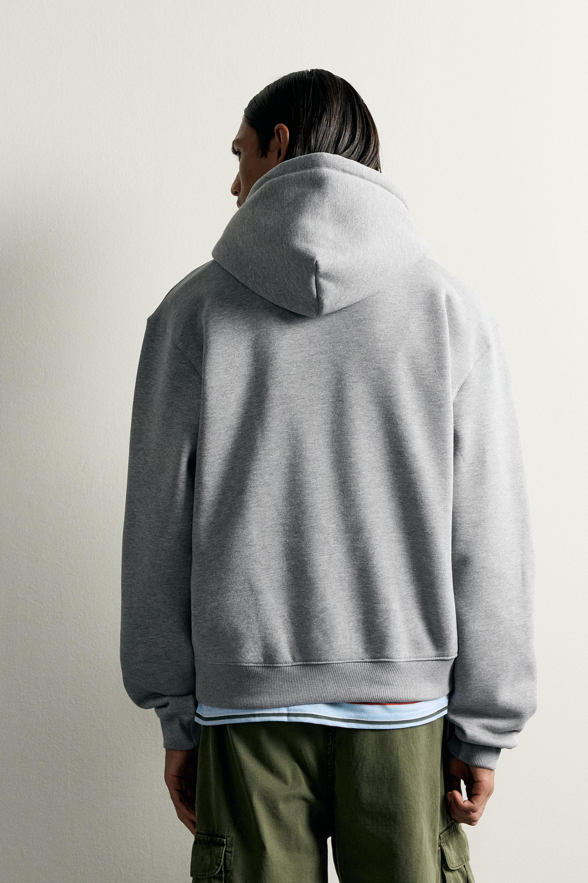 Zara BASIC RELAXED FIT KAPÜŞONLU SWEATSHIRT görsel 3