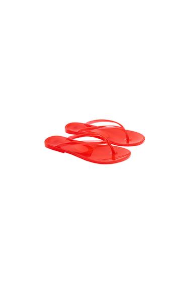 TRANSPARENT TOE-POST SLIDE SANDALS - Red by Zara