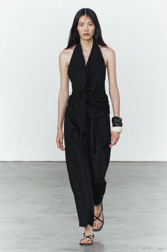 PANTALON DE STYLE PYJAMA COLLECTION ZW - Noir de Zara - Image 0