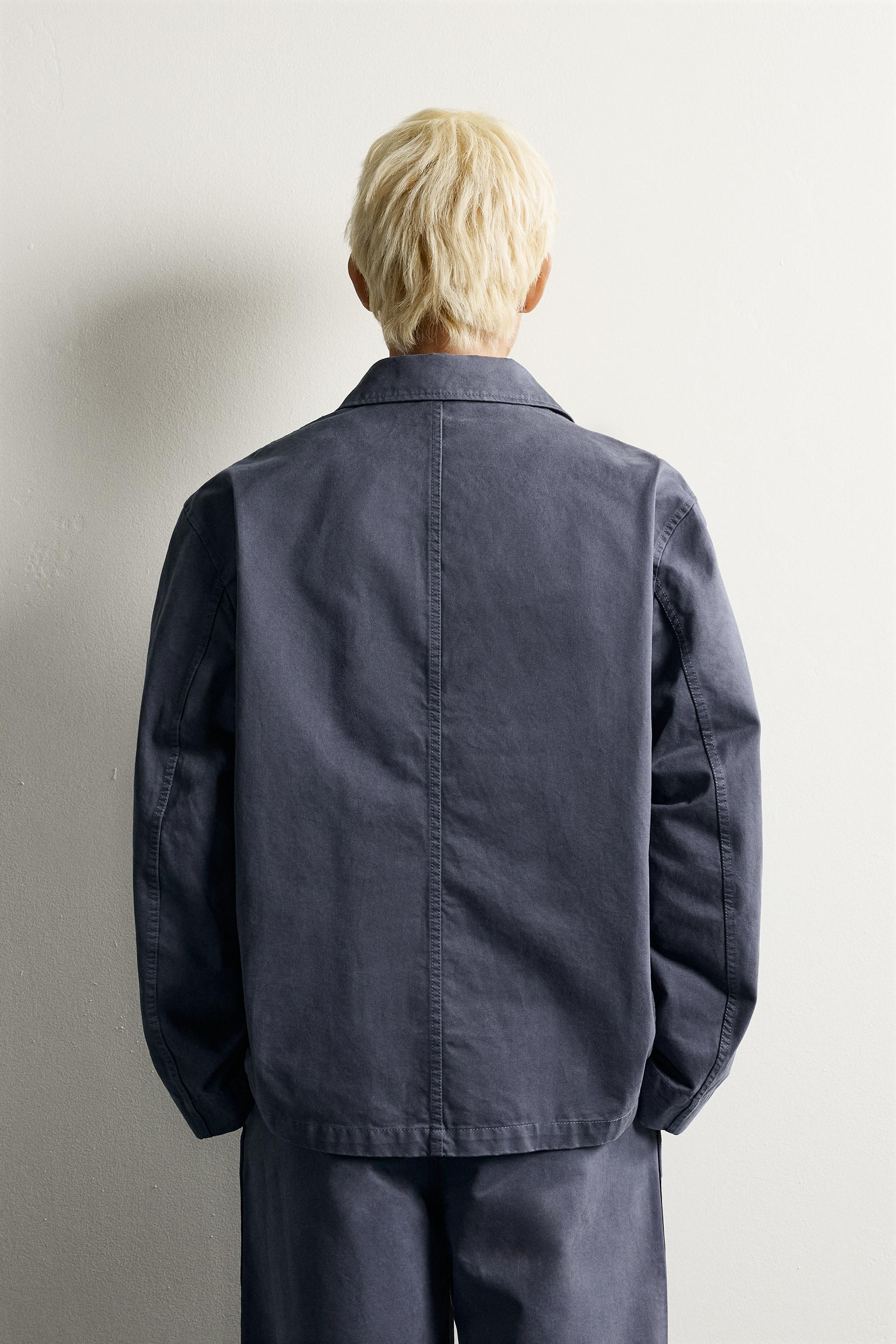 ウォッシュ リラックスフィット スーツブレザー - ブルー | ZARA Japan