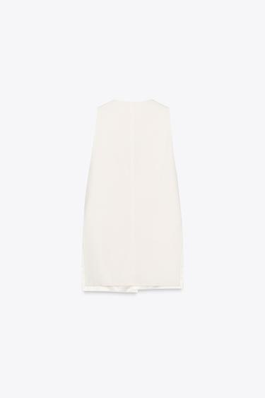 LONG WAISTCOAT WITH VENTS AND MULTI-POSITION BELT - Oyster-white by Zara - Image 6