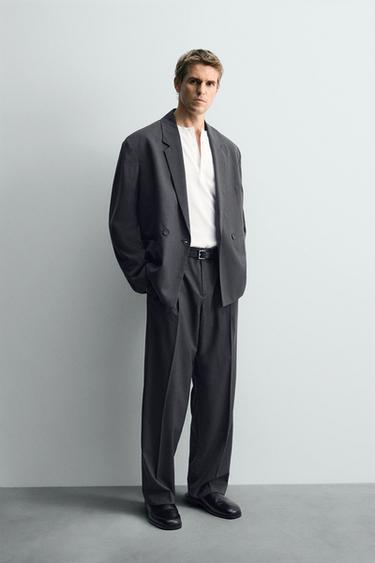DOUBLE-BREASTED SUIT BLAZER - Anthracite grey by Zara