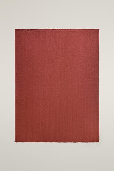 FRINGED LINEN THROW - تيجا الخاص بـ Zara - صورة 0