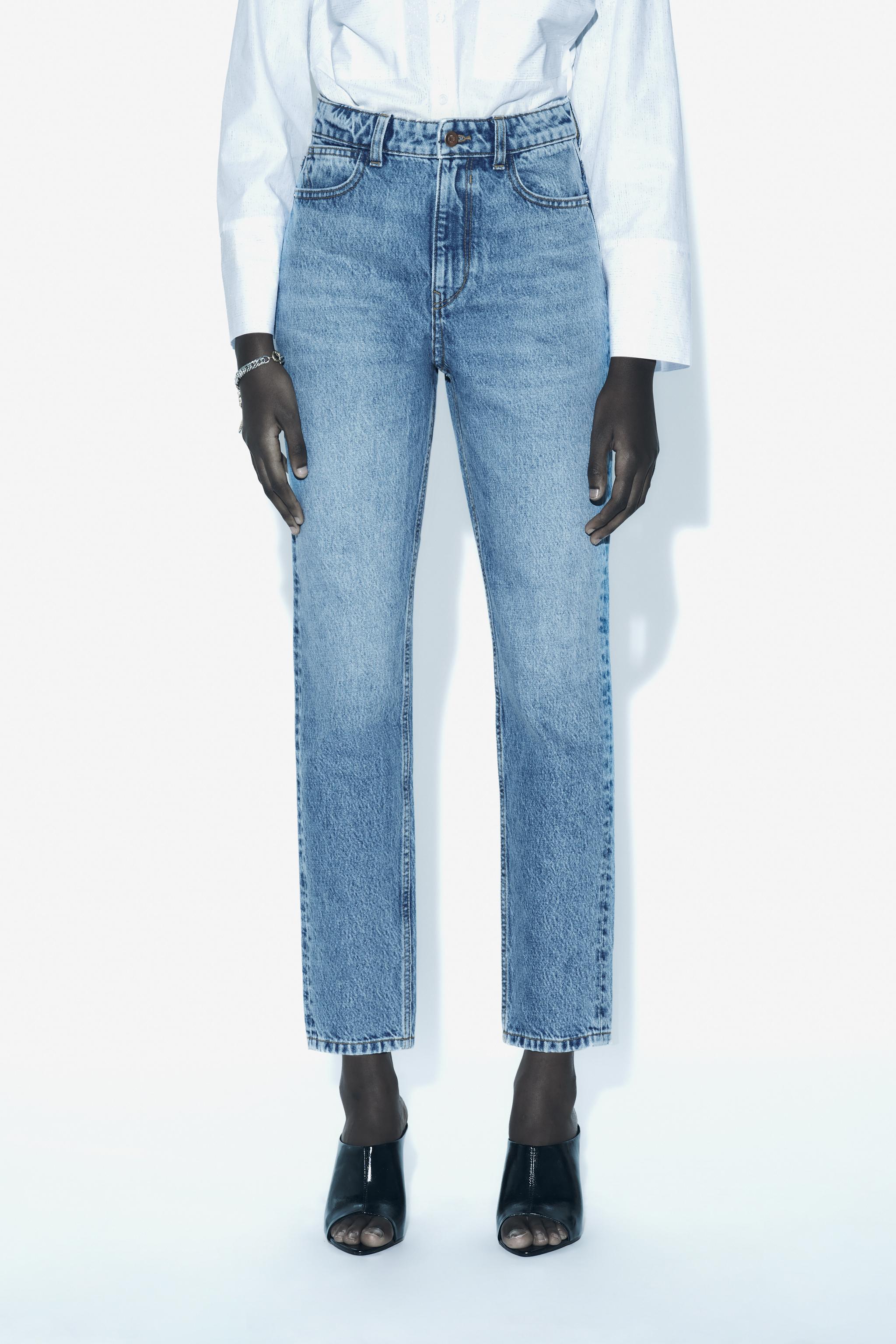 Z1975 MOM FIT JEANS WITH A HIGH WAIST - Mid-blue | ZARA United States