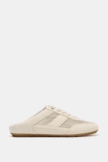 TÊNIS ABERTO ATRÁS COMBINADO - Branco-cru da Zara - Imagem 0