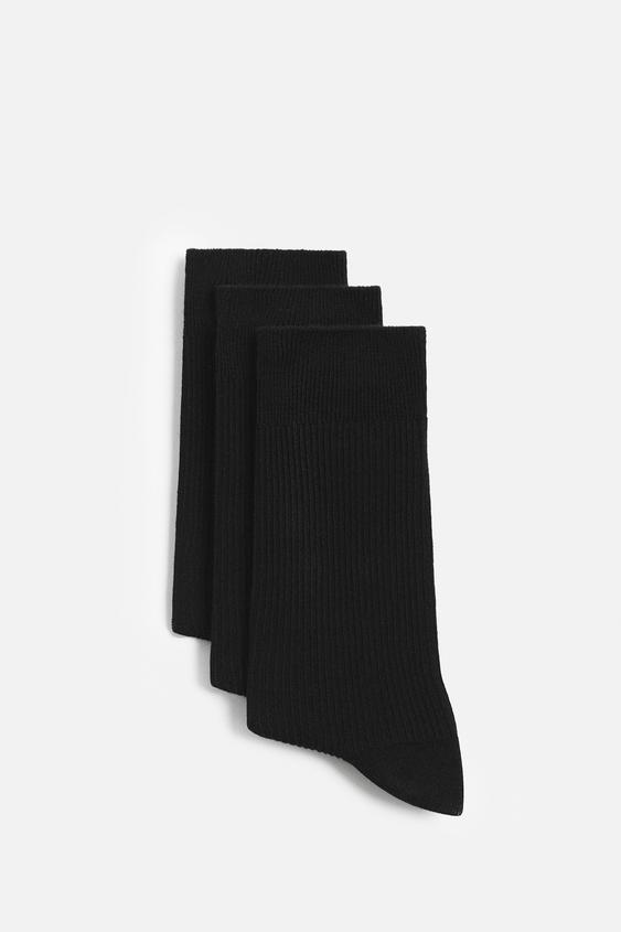 PACK OF 3 PAIRS OF SOCKS Black ZARA Australia