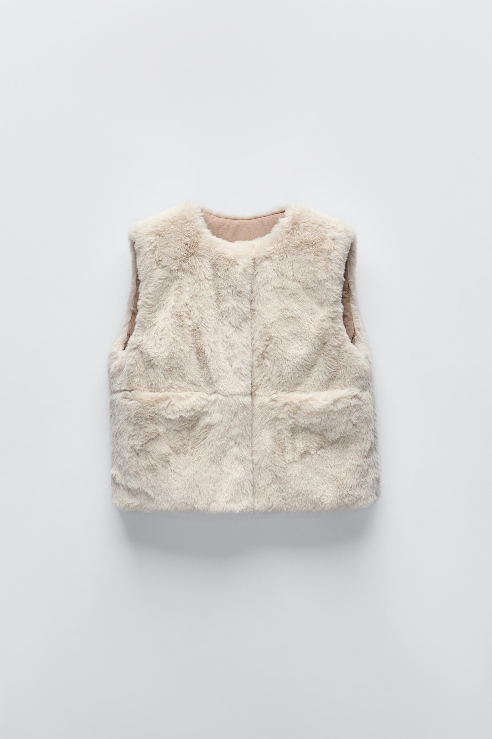 H&m faux fur vest best sale