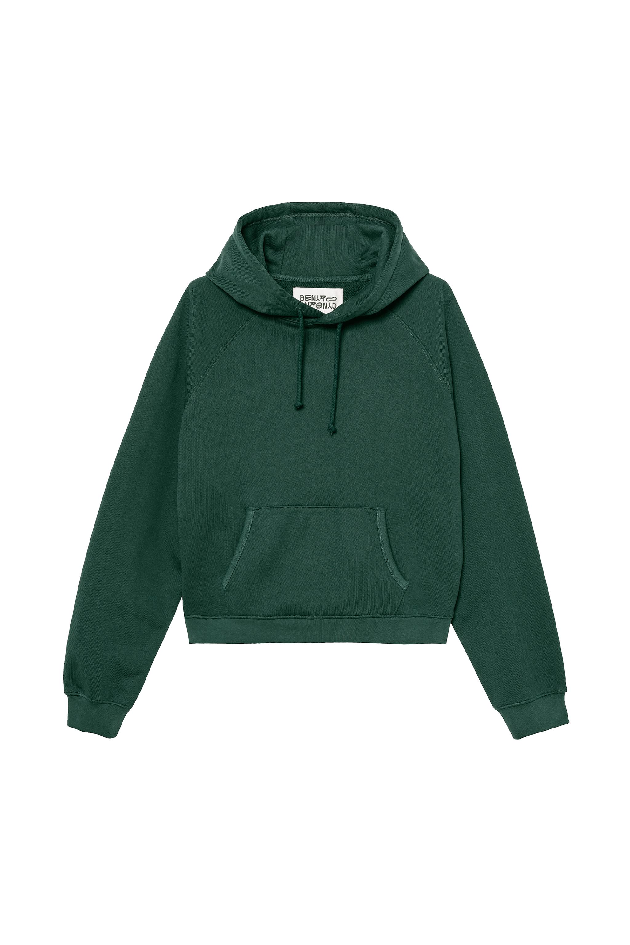 EMBROIDERED LOGO HOODIE SWEATSHIRT — Mid-green