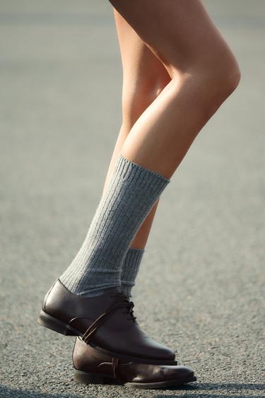 LEATHER LACE-UP BLUCHER SHOES — Brown 2