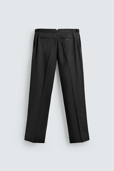 100% WOOL SUIT TROUSERS WITH PLEATS - Black by Zara - Image 5
