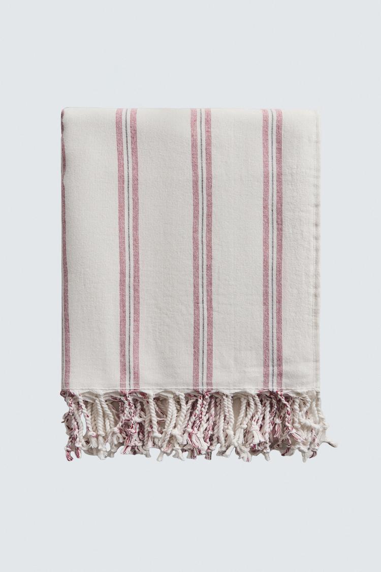 ZARA STRIPED WRAP BEACH TOWEL