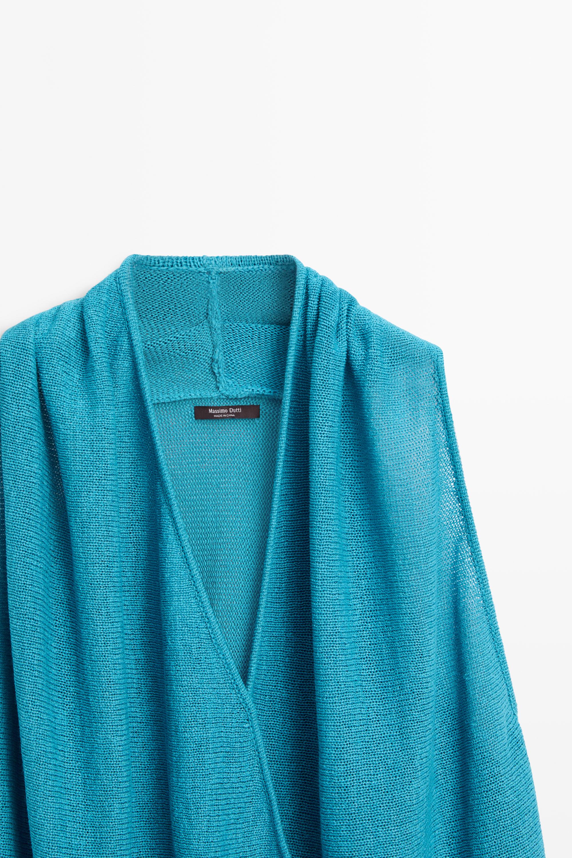 Linen blend crossover top