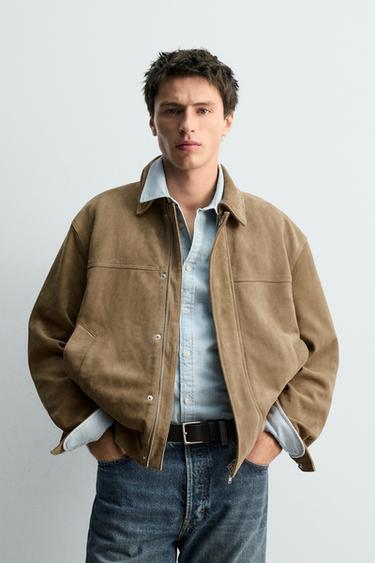 CAZADORA PIEL ANTE LIMITED EDITION - Oliva de Zara