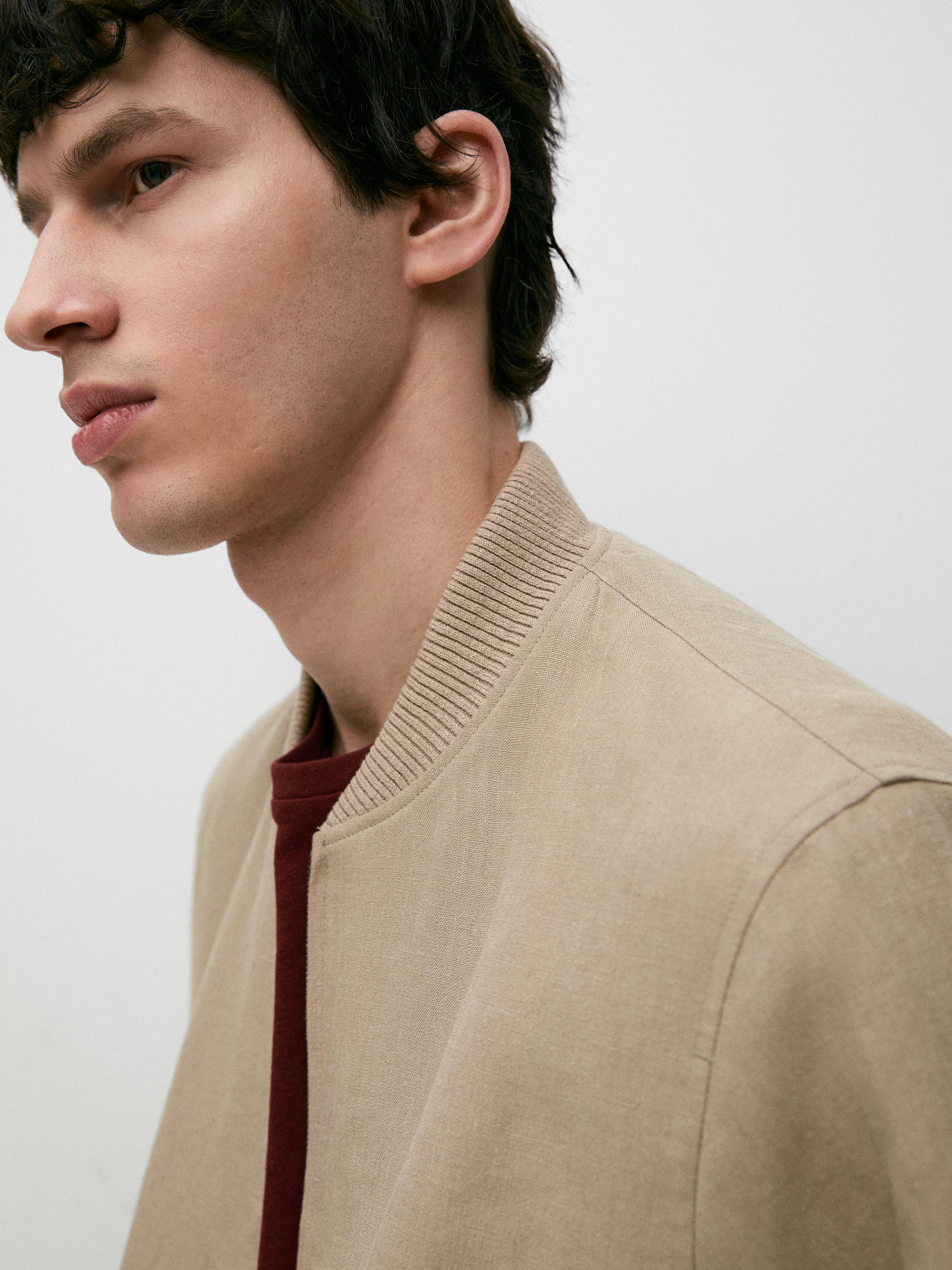Veste bomber en lin