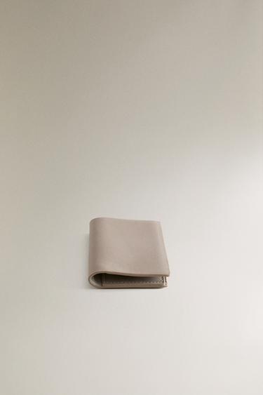 LEATHER WALLET - Grey by Zara - Image 3