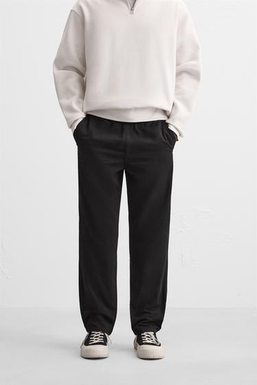 WASHED JOGGER WAIST TROUSERS - Black by Zara