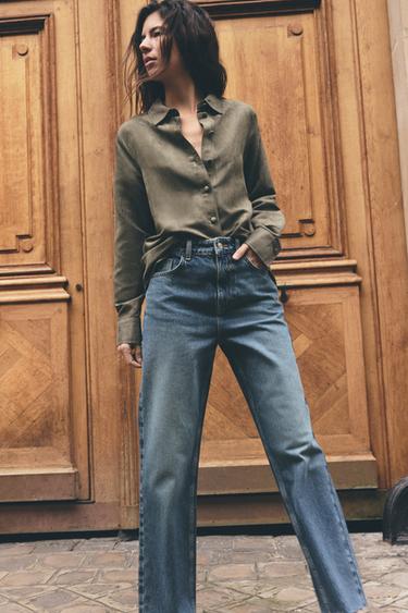 Z1975 HIGH-WAIST STRAIGHT-LEG DENIM JEANS - Indigo by Zara - Image 0