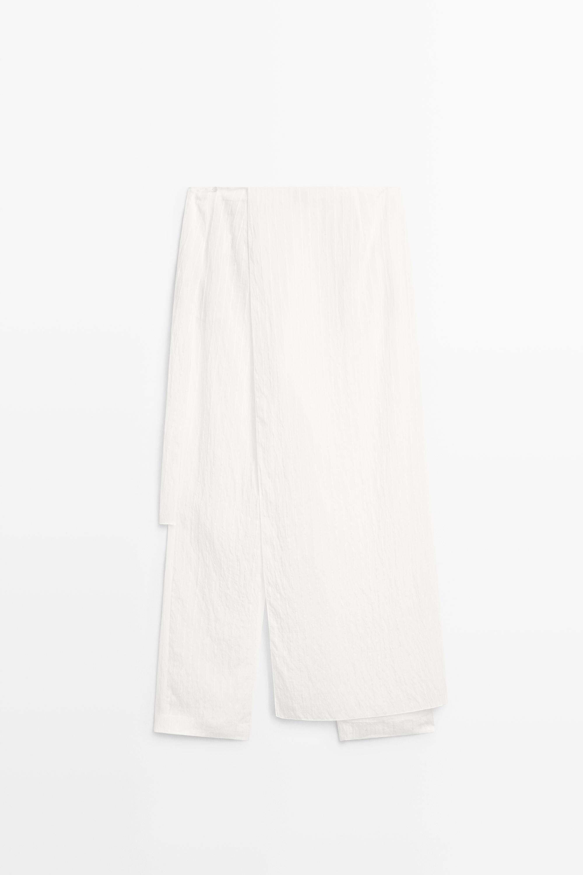 Jupe-culotte asymétrique rayée - STUDIO