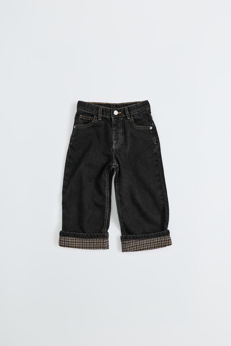 ZARA TIMELESS - JEANS STRAIGHT CUADROS