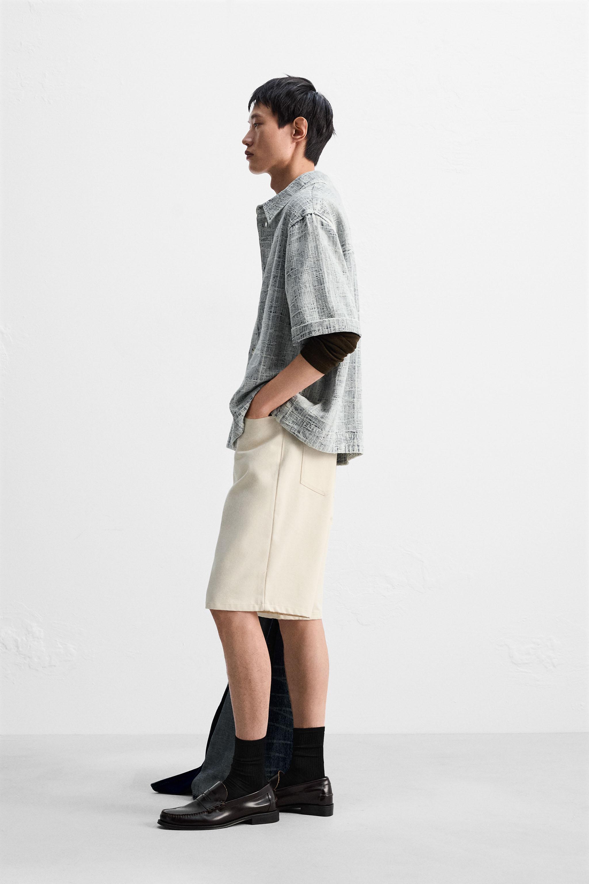 【ZARA】オープン構造シャツ ライトブルー | 0794/405/406 OPEN WEAVE SHIRT - Light blue | ZARA United States