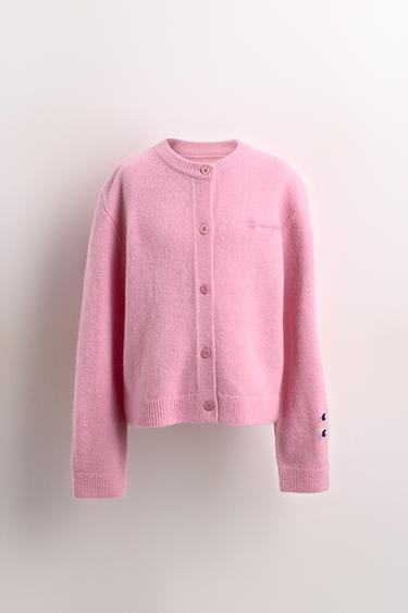 جاكيت تريكو بزخارف CHAMPION ® X ZARA - وردي الخاص بـ Zara