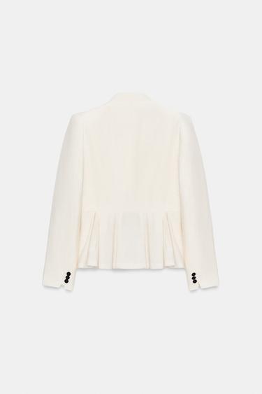 FITTED BLAZER WITH SHOULDER PADS - Light beige by Zara