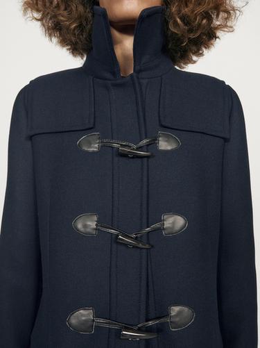 Zara Long coat with toggles - Navy blue