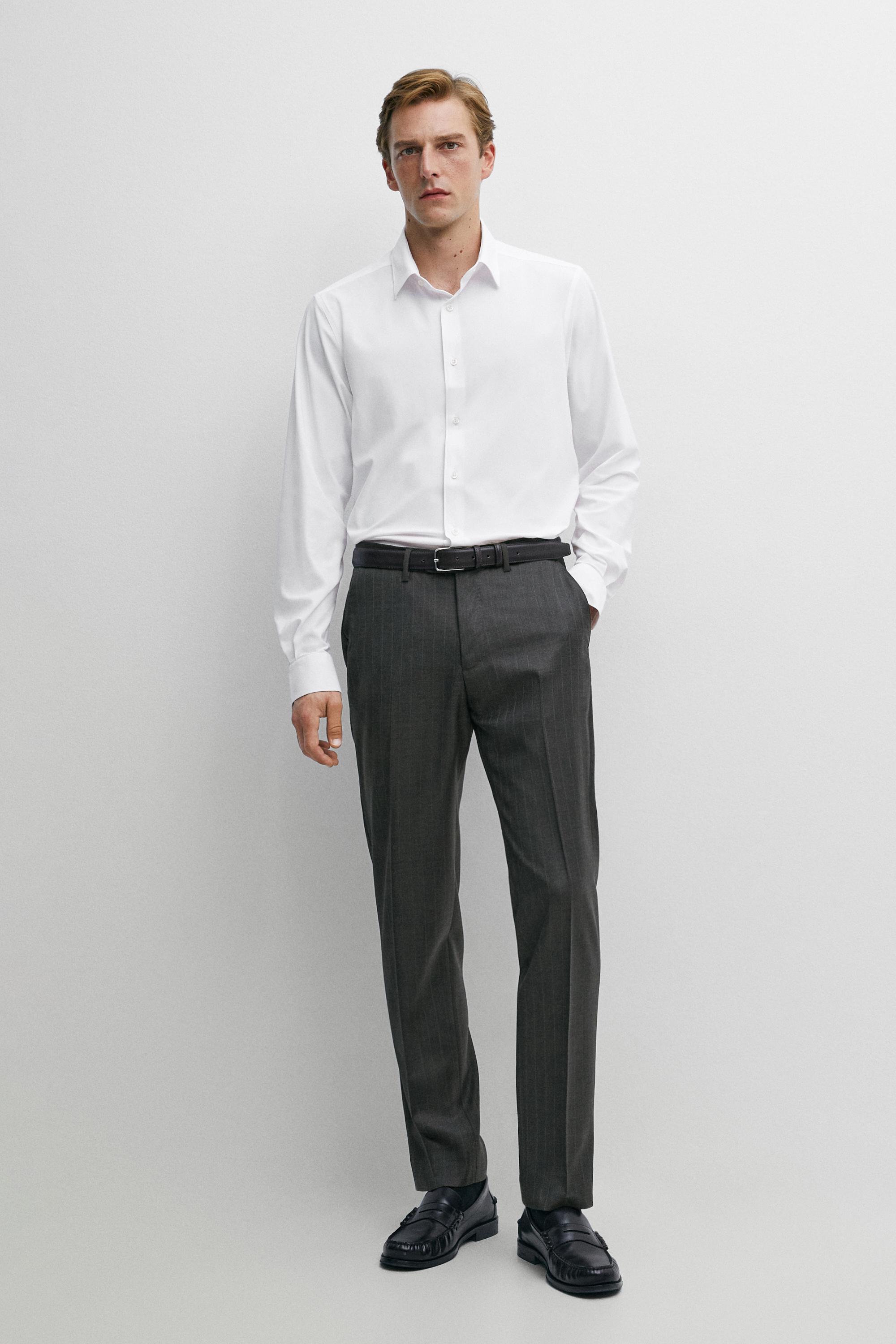 Slim fit stretch shirt — White
