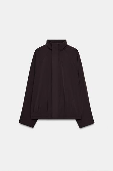 OVERSIZE ZIP-UP BOMBER JACKET - Chocolate by Zara