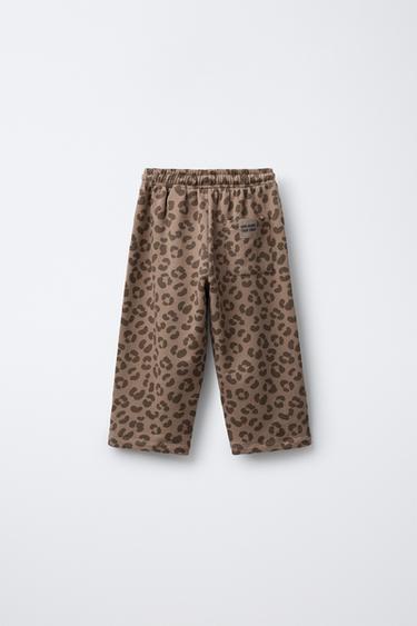 ANIMAL PRINT PLUSH TROUSERS - Brown by Zara - Image 1