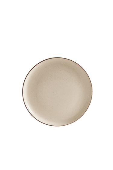 ASSIETTE À DESSERT GRÈS FILET EFFET VIEILLI - Écru clair de Zara