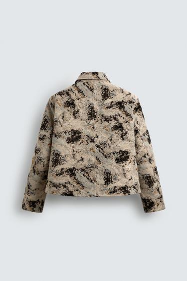TEXTURED JACQUARD JACKET - Brown / Ecru by Zara - Image 7