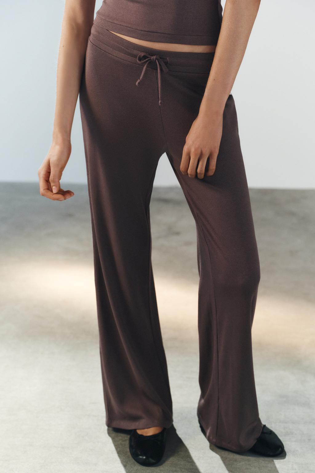 RIB STRAIGHT TROUSERS