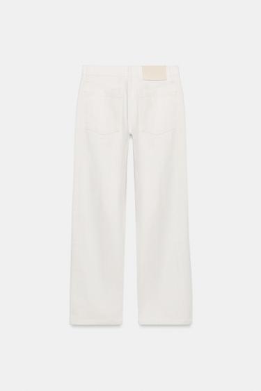 ZW COLLECTION MID-WAIST STRAIGHT LEG JEANS - Ecru by Zara - Image 5
