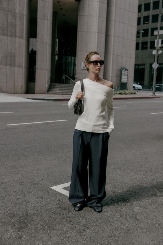 ASYMMETRIC SOFT RIBBED TOP