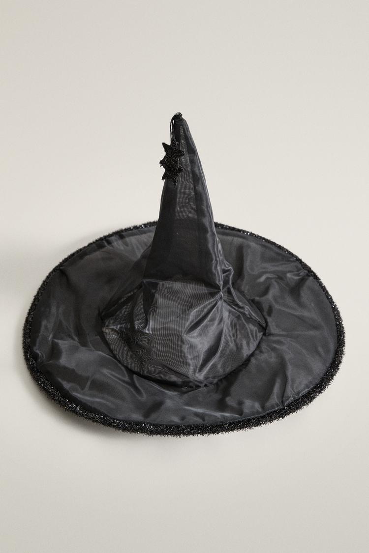 Kids Witch Hat, Stars, Halloween — Black