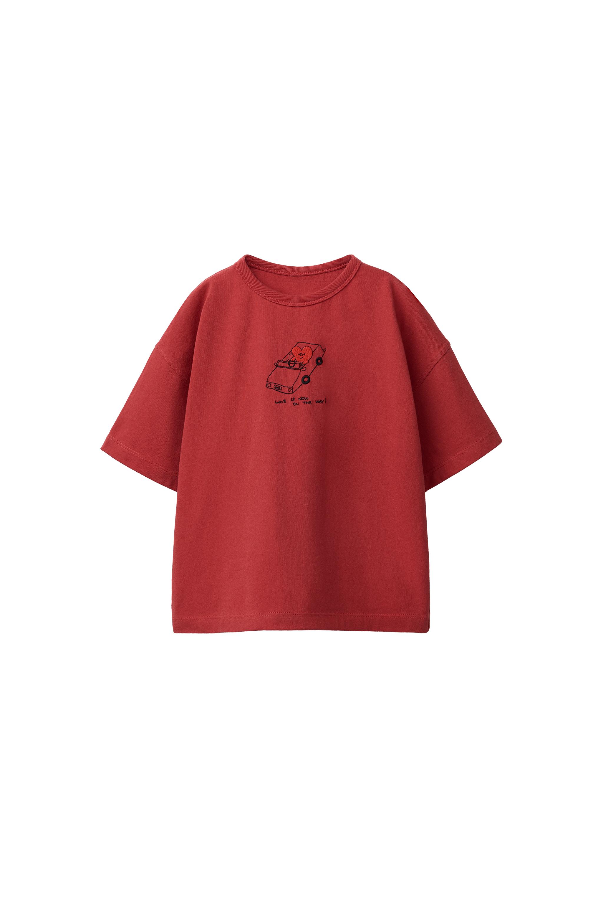 トップス AOR ORFAYO © EMBROIDERED T-SHIRT - Red | ZARA South Africa