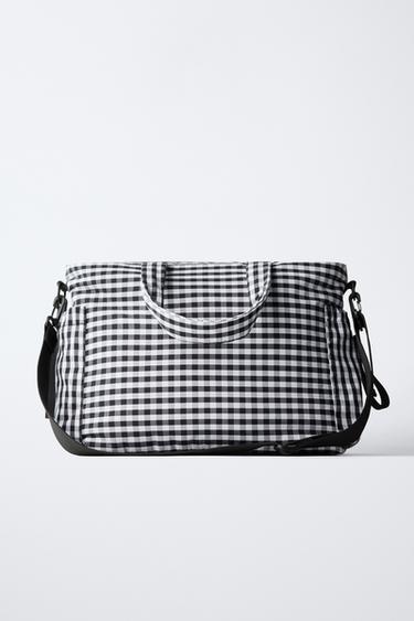 SAC MATERNITÉ À CARREAUX - Noir de Zara - Image 4