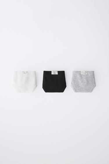 9-14 ЛЕТ/НАБОР ИЗ ТРЕХ ТРУСОВ С ЭТИКЕТКОЙ — БЕЛЫЙ / ЧЕРНЫЙ от Zara