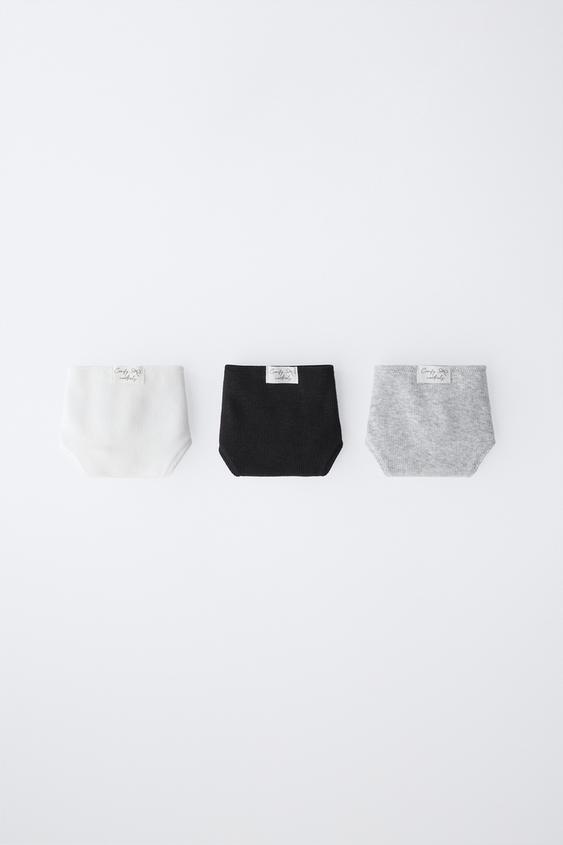 9-14 ANOS/ PACK DE TRÊS CALCINHAS COM ETIQUETA - Branco / Preto da Zara - Imagem 0