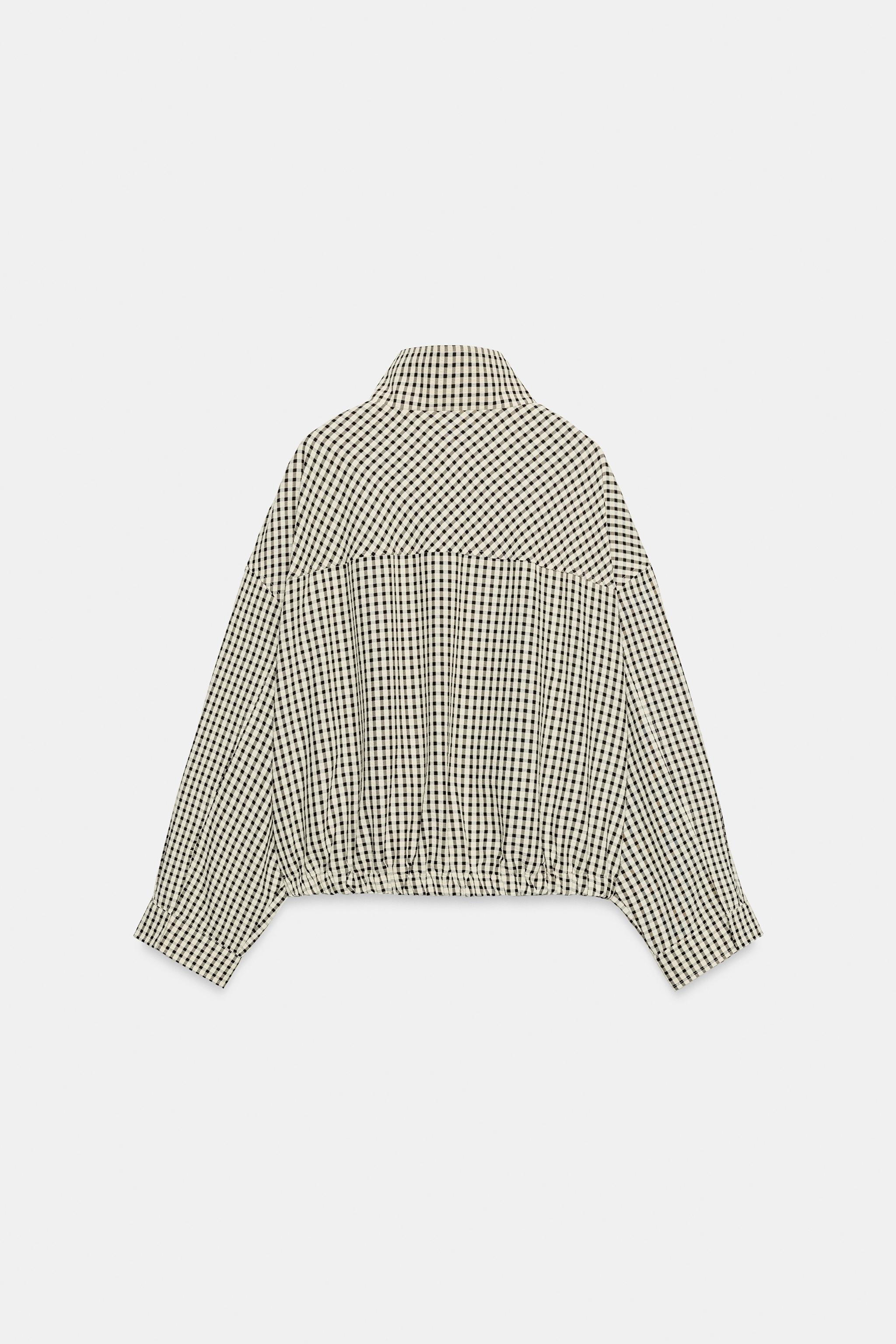 Zara Kareli Bomber Ceket görsel 8