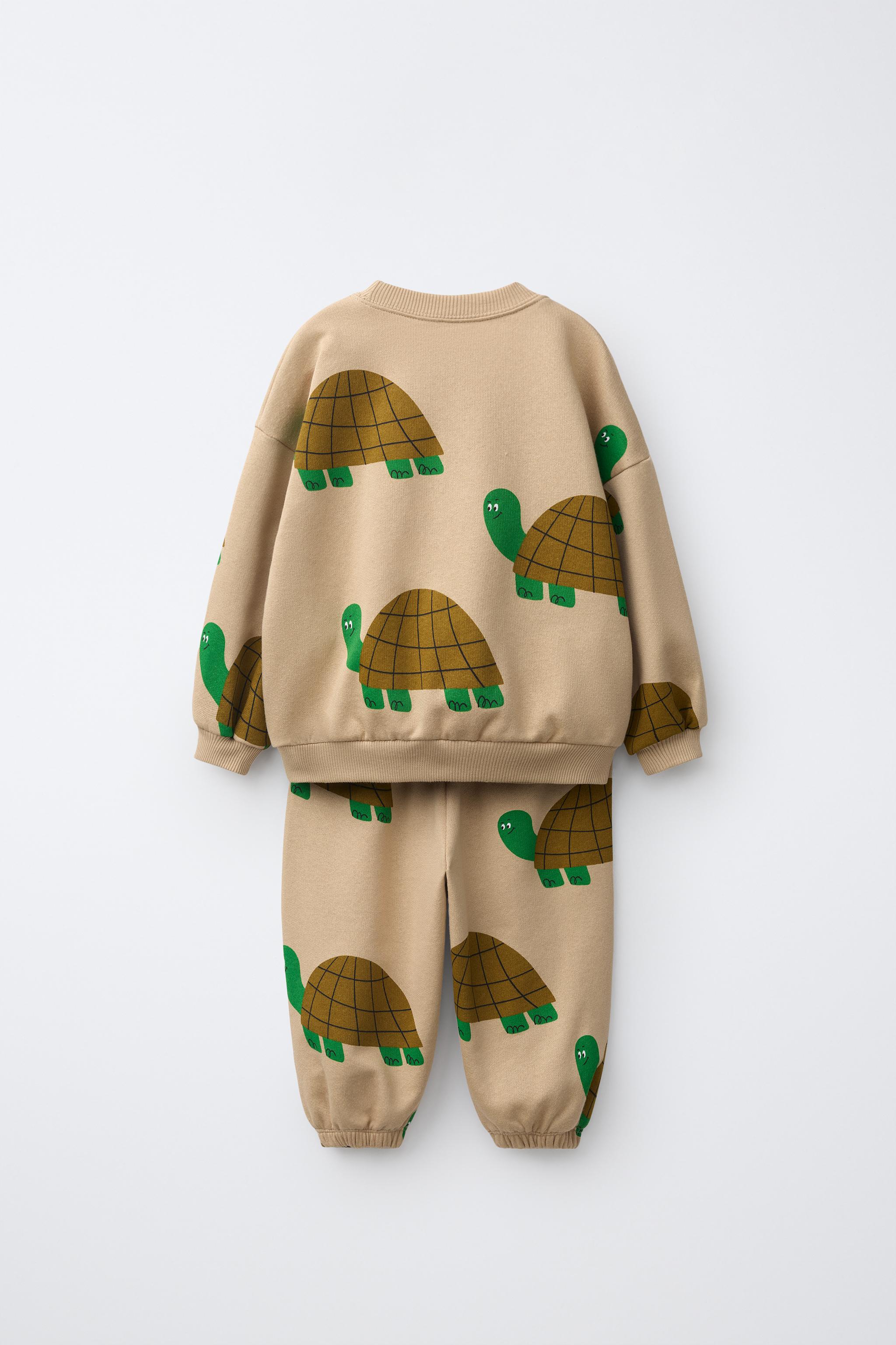Детские свитеры Zara TURTLE JOGGER SWEATSHIRT AND PANTS SET — фото 3