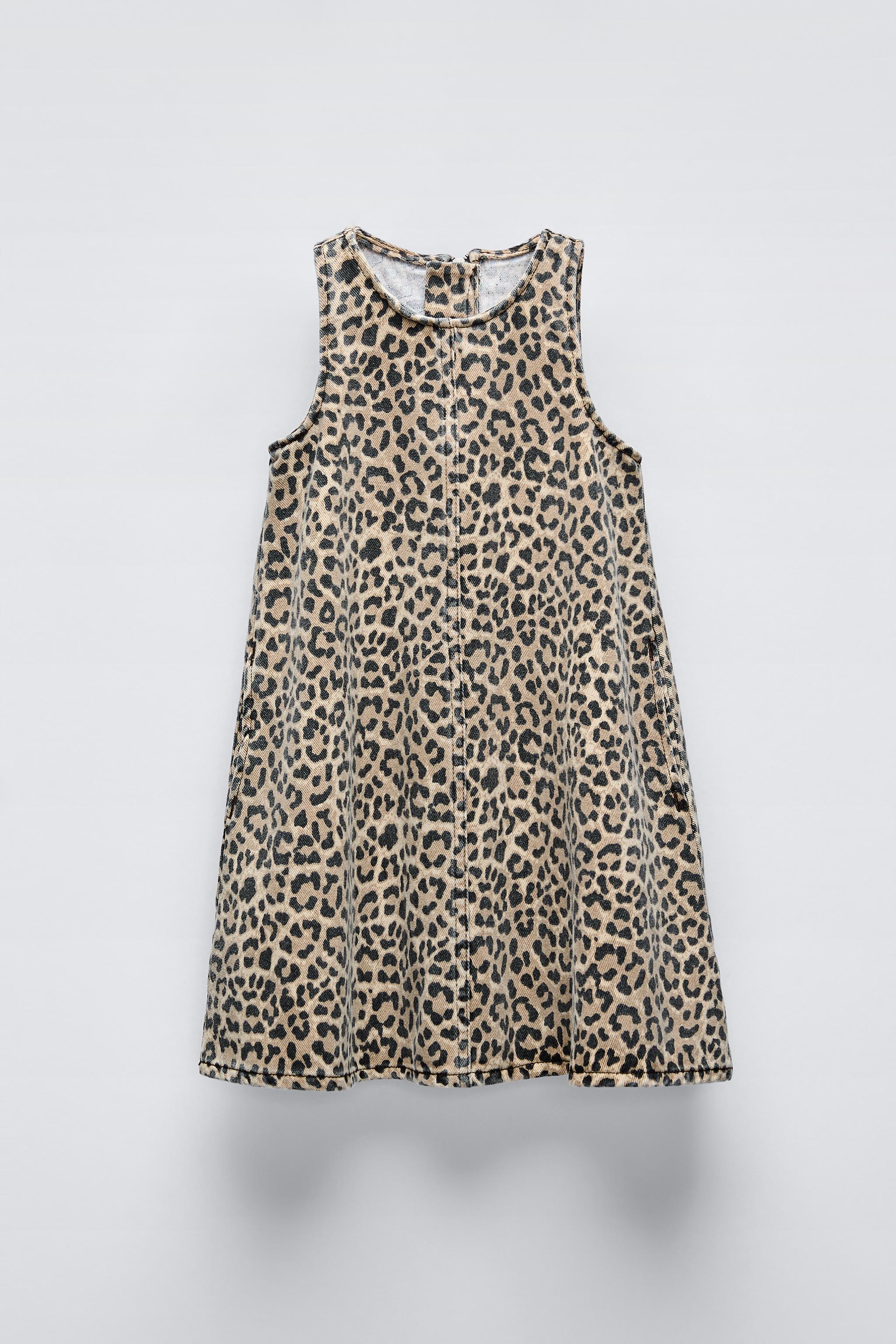 Animal print dress zara red best sale